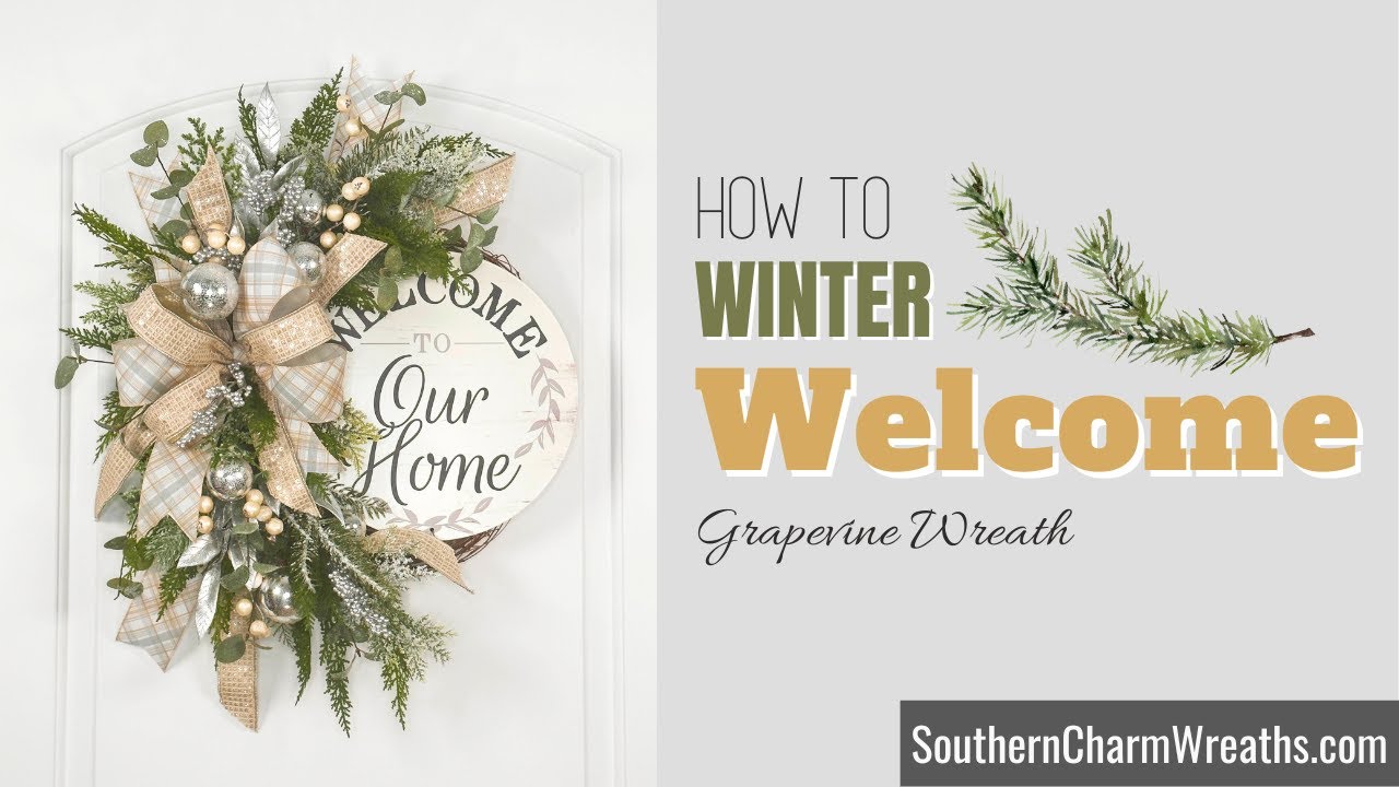 DIY Winter Welcome Grapevine Wreath with Coach Laurie Anne