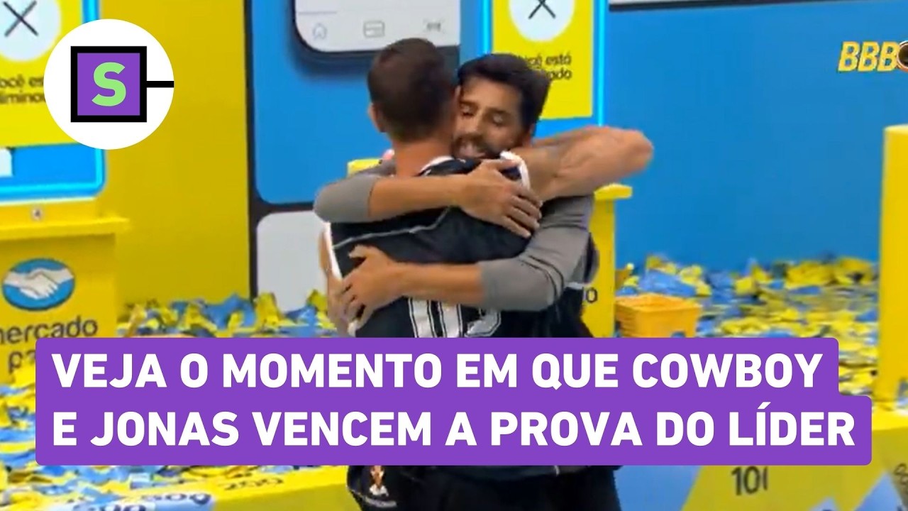 Cowboy e Jonas vencem a Prova do Líder após mais de 14 horas de resistência; veja o momento