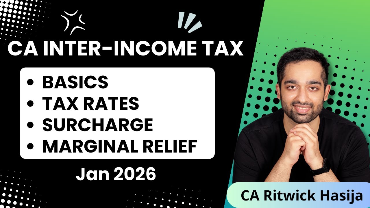 Basics & Tax Rates SUPER Revision | CA Inter | Basics, 115BAC, Surcharge, Marginal Relief | Jan 2026