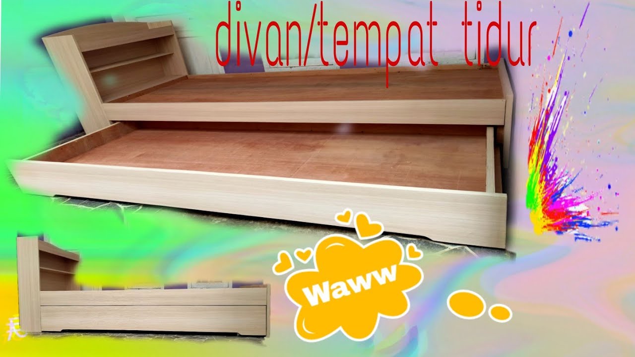 tempat tidur minimalis~dengan gaya sliding doble kasur~divan modern~tempat tidur simpel