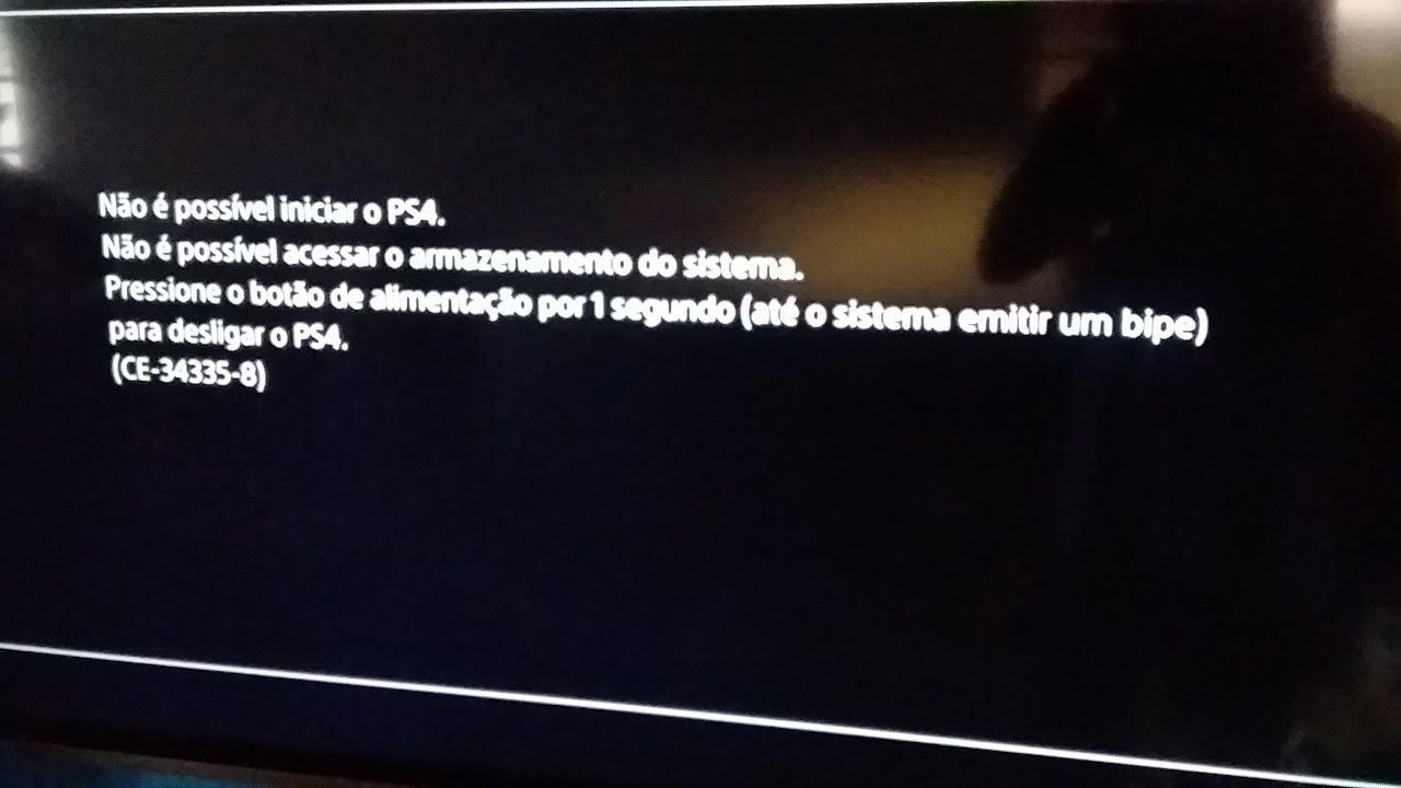 erro CE 34335-8 ps4 RESOLVIDO!