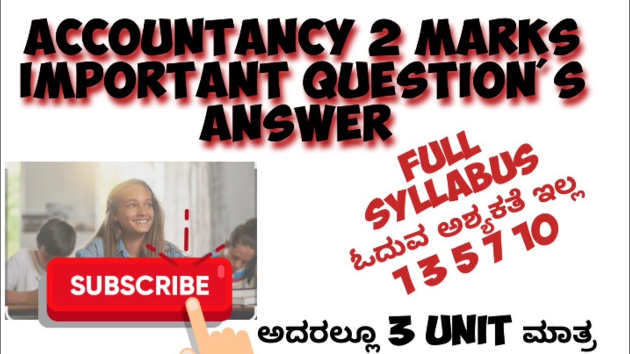 ACCOUNTANCY 2 marks important QUESTION'S and answer