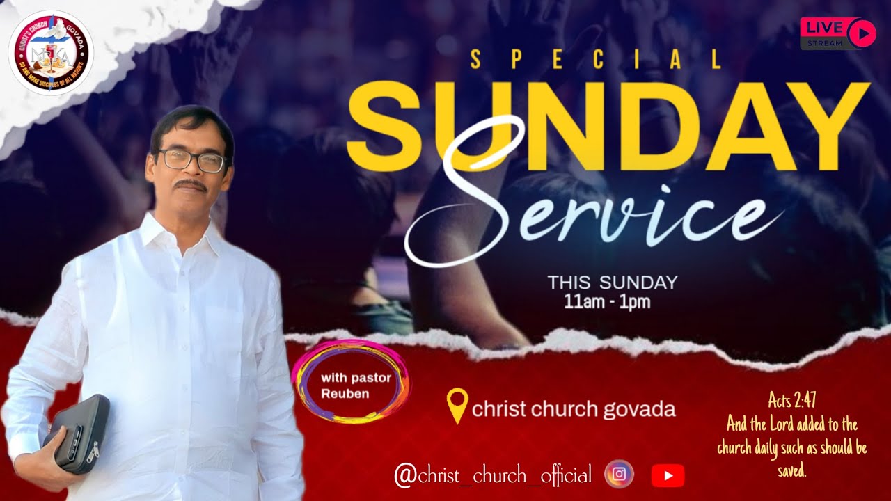 SUNDAY SERVICE !15-03-2026! PAS,REUBEN !christchurchofficial #live #sundayservice #motivation #music