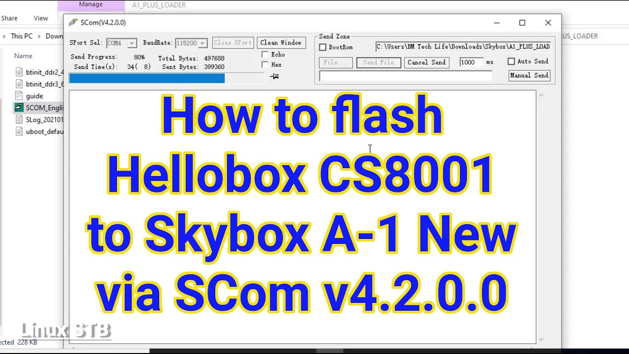 How I Flash Hellobox CS8001 for Skybox A 1 New via SCom v4.2.0.0