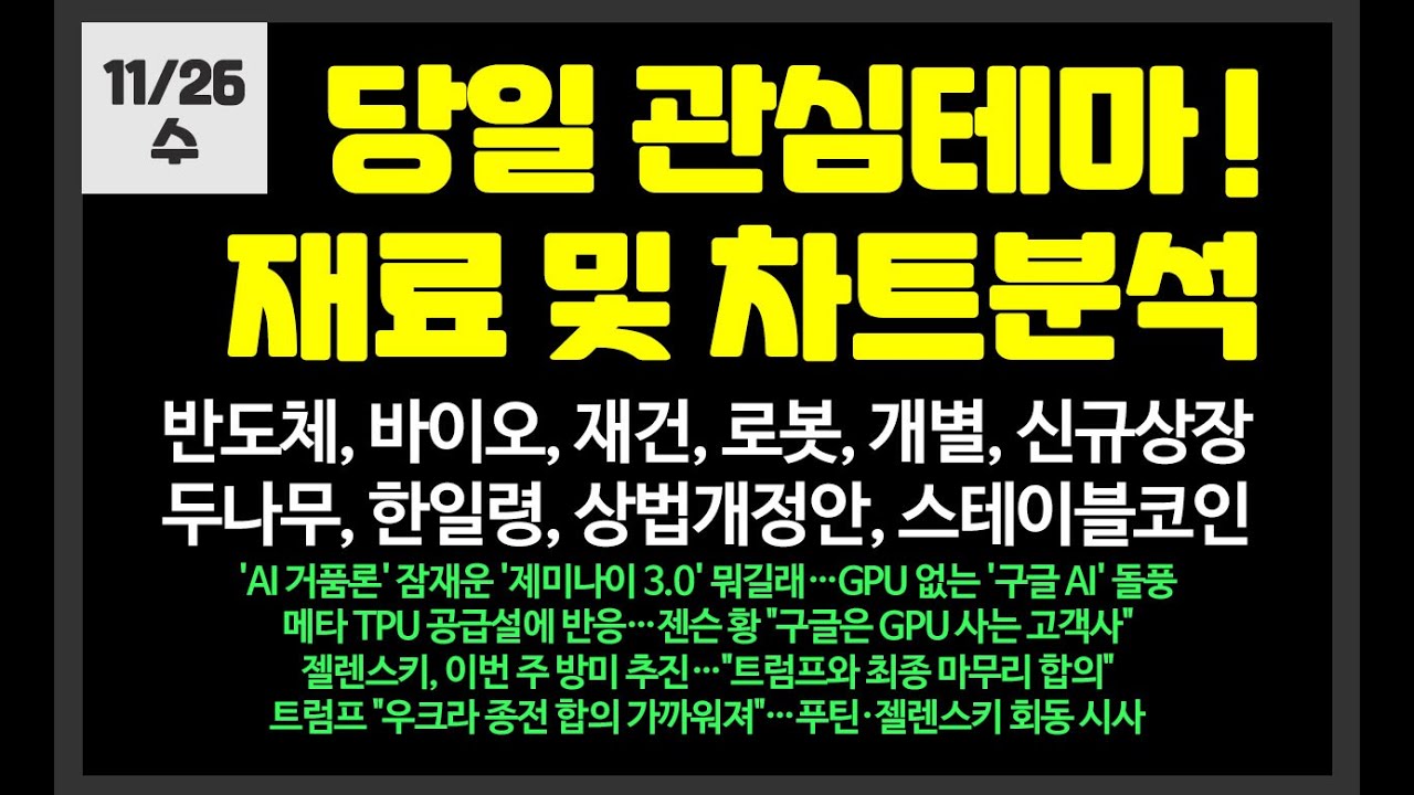 당일 관심테마! 바이오,반도체,재건,로봇,두나무,개별주/삼성전자,SK하이닉스,디앤디파마텍,대동기어,NAVER,쎄크,삐아,한국전력,에스피지,이수페타시스,노타,리노공업,ISC