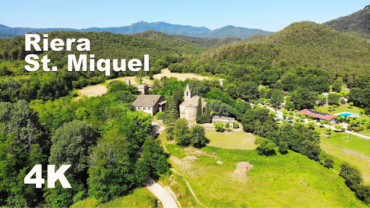 Vista Aérea de la Riera de Sant Miquel, Banyoles - Girona | Cataluña, España - Paisajes 4K