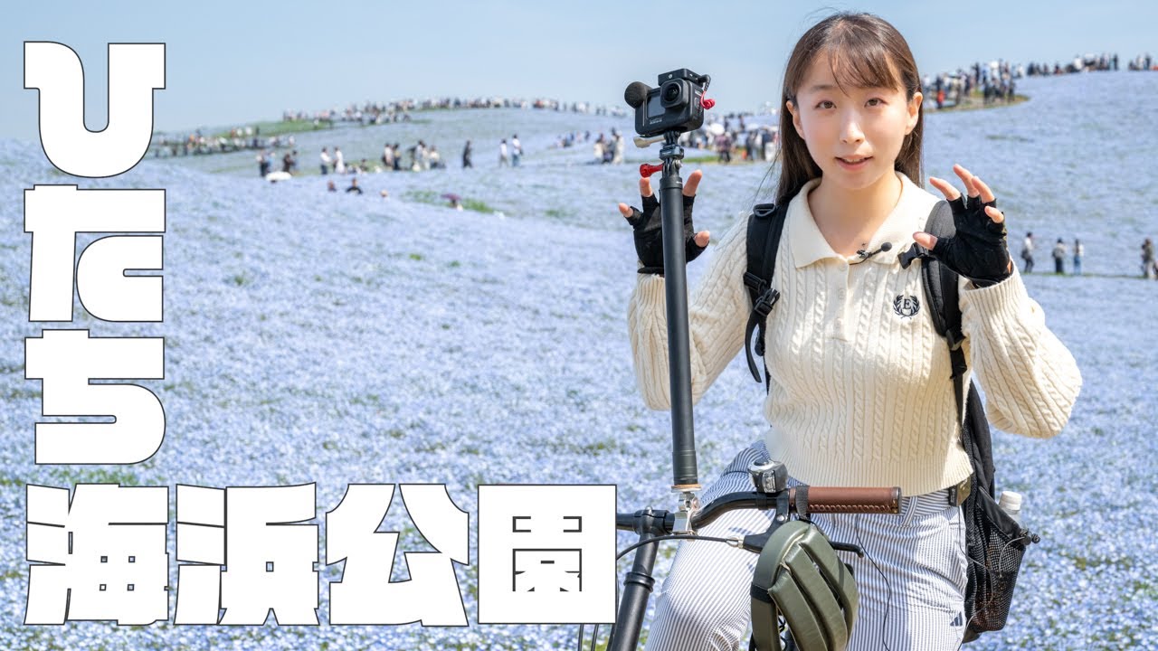 【ミニベロ輪行】ネモフィラの青いこと！ひたち海浜公園くるり一周サイクリング！