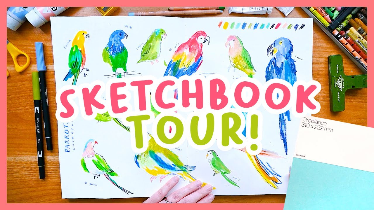 My big mixed media sketchbook tour! Pith Oroblanco ✨