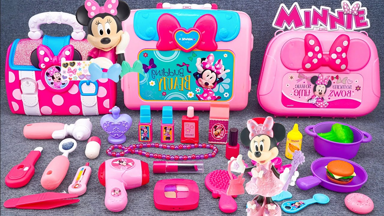 9:53 Minutes Satisfying Unboxing with Pink Minnie Mouse Makeup Playset | Review ASMR Toys ASMR