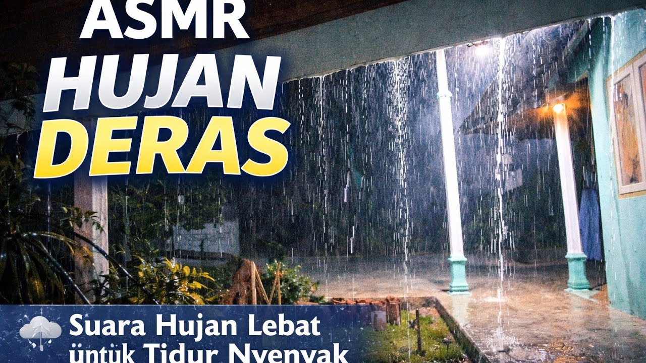 ASMR Hujan Deras | Suara Hujan Lebat untuk Tidur Nyenyak