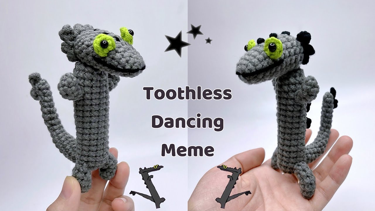 Crochet Toothless Dancing Meme 🤍| Dancing Toothless Amigurumi | Móc Rồng Nhảy Meme