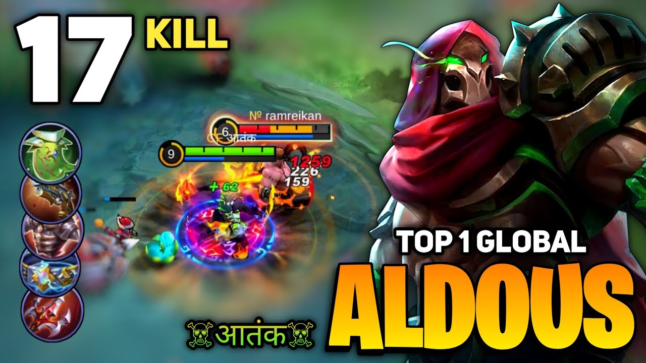 One Punch Man! Top 1 Aldous Hyper Carry  [ Top 1 Global Aldous Gameplay ] By ☠आतंक☠ - Mobile Legends