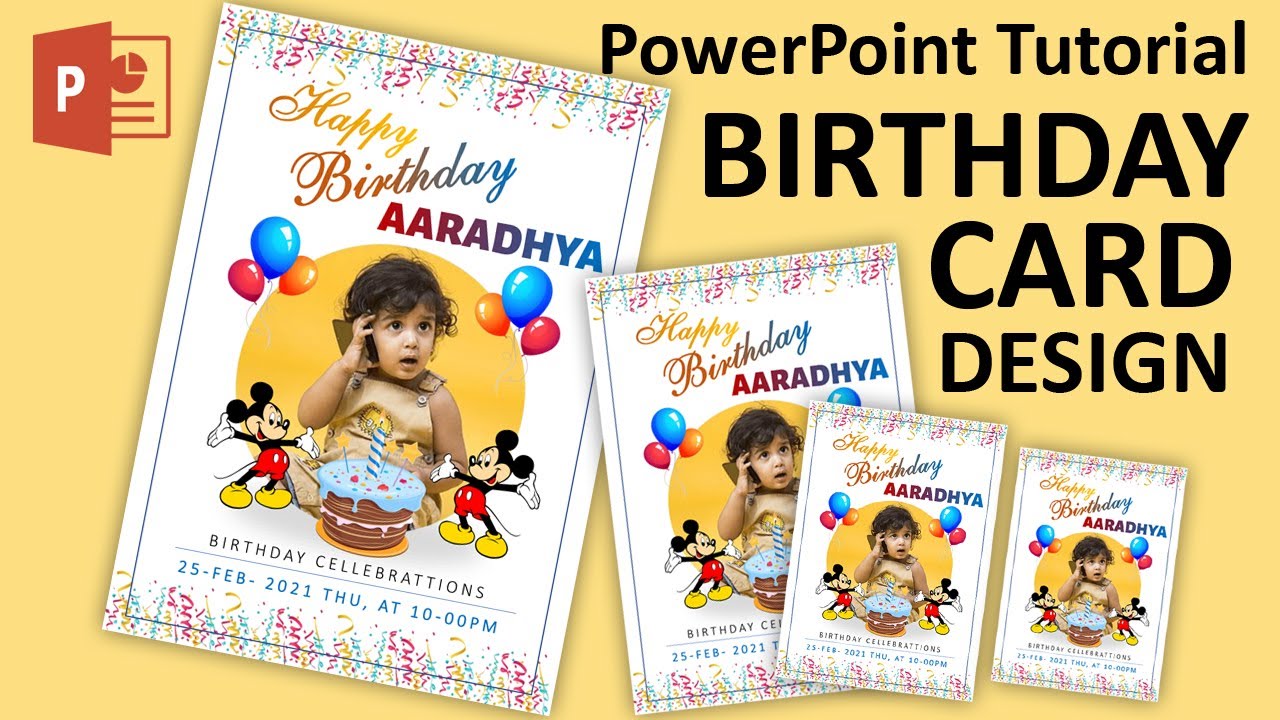 How To Design Birthday Card in MS PowerPoint Tutorial ! Save JPG and Print  It