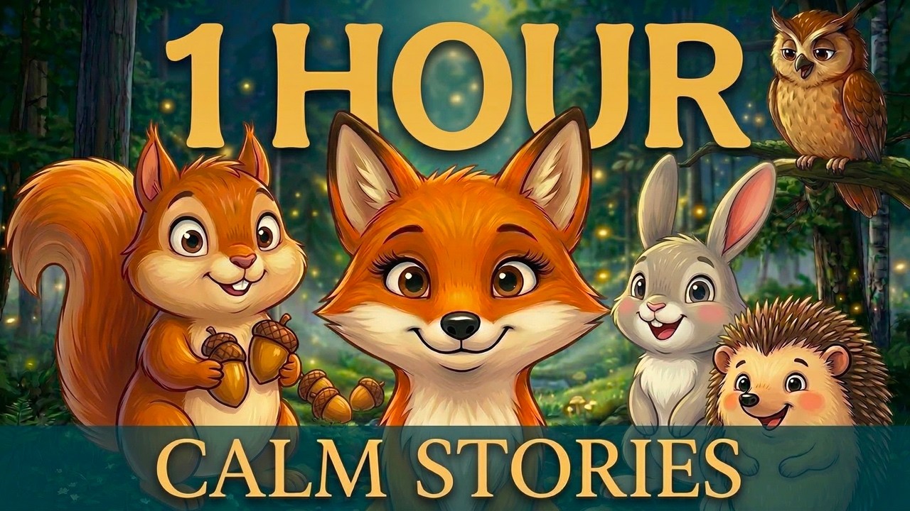 1 HOUR of Calm Bedtime Stories for Kids | Fern the Fox of Whispering Woods Compilation