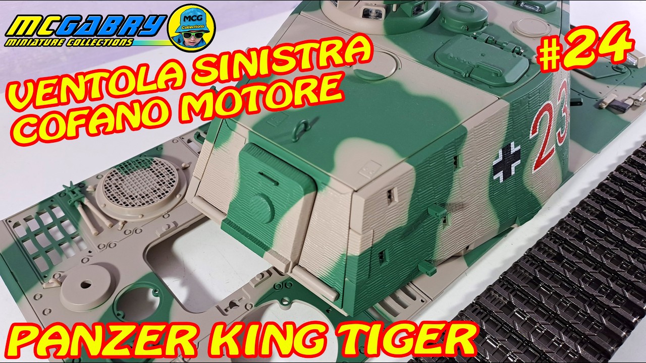 MODELLINO PANZER KING TIGER HACHETTE N.24  VENTOLA SINISTRA COFANO MOTORE-UNBOXING EDICOLA