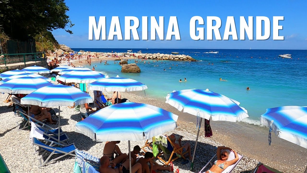 MARINA GRANDE - Capri Island, beach and port walking tour in 4k