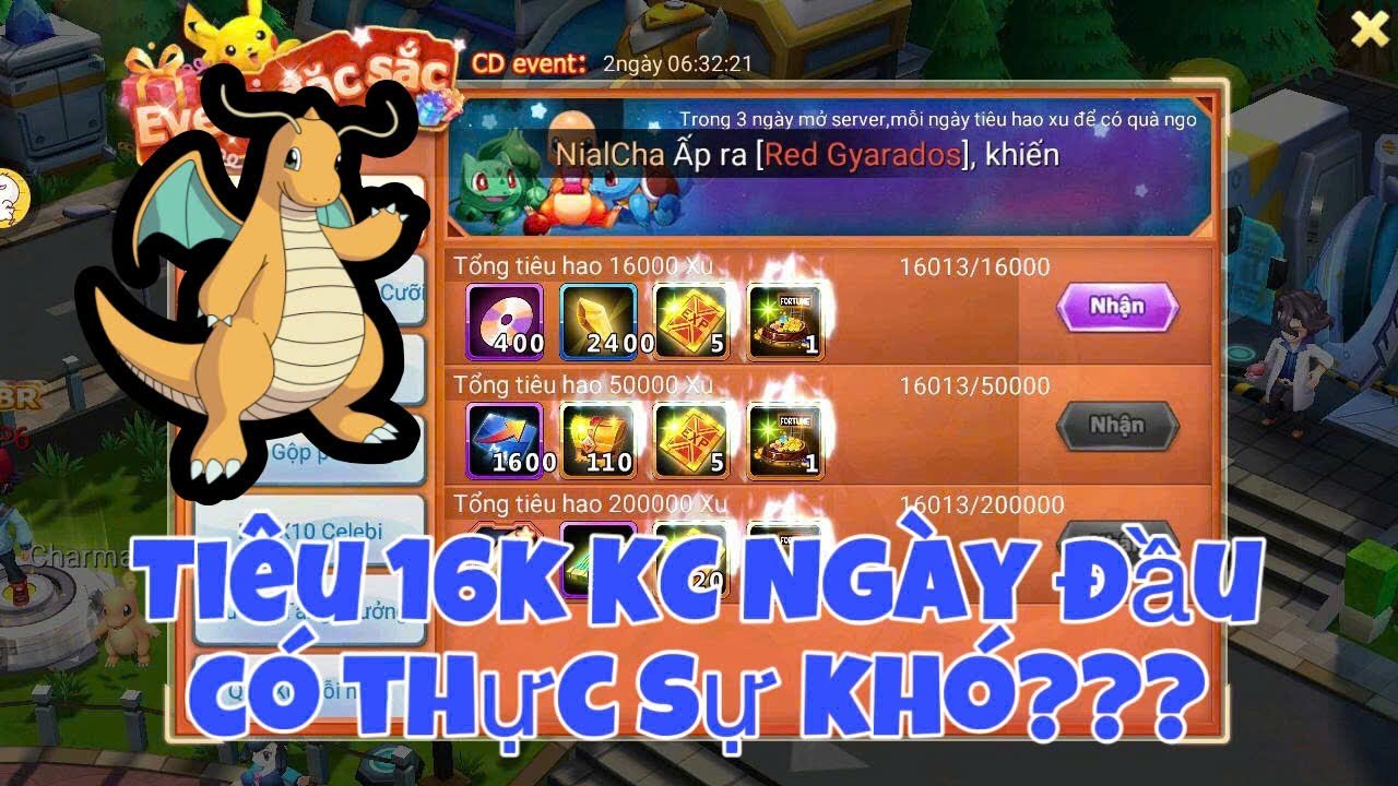 Poke Đại Chiến | TIÊU 16K KIM CƯƠNG NGÀY 1 CÓ THỰC SỰ KHÓ??? THÔNG BÁO MINI GAME TẶNG ACC SV1715
