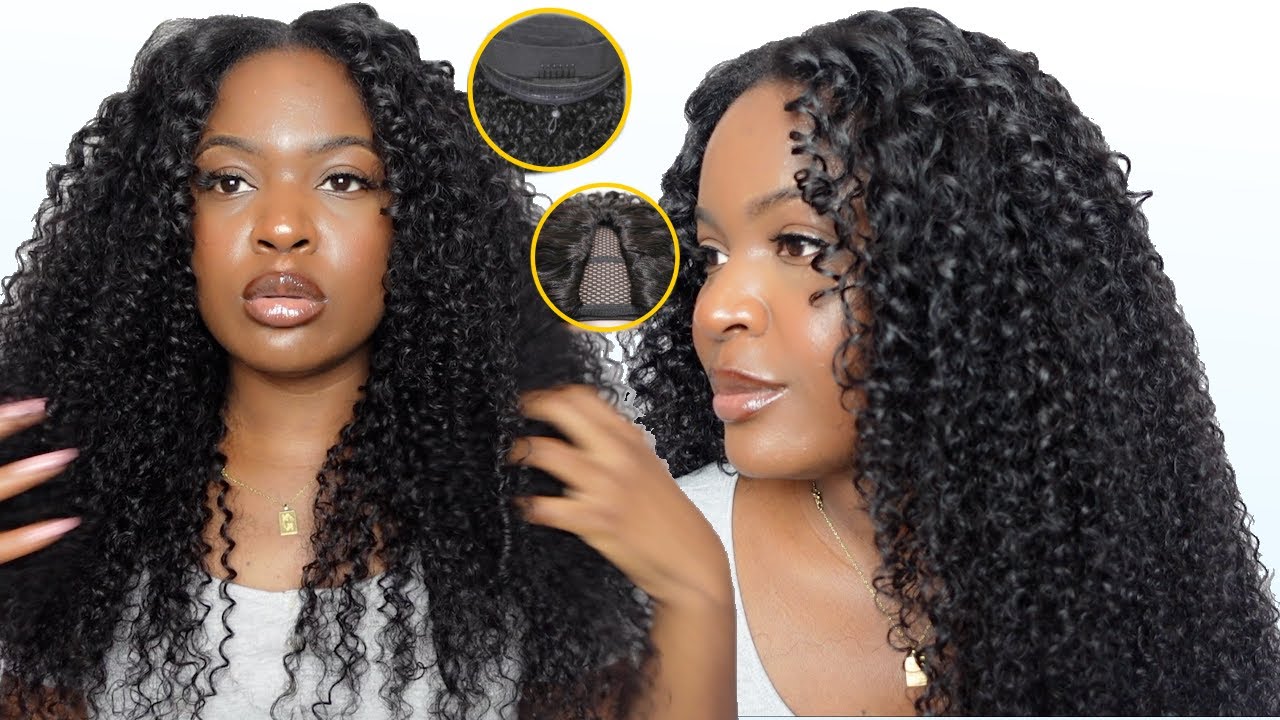 YOU NEED THIS V-PART WIG! EasiContour™ V part Jerry Curly &Drawstring&Natural V-line|UNice Hair