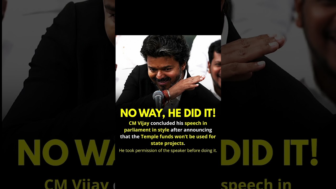 CM Vijay&rsquo;s Big Parliament Moment 🔥 | Temple Funds Statement Creates Buzz