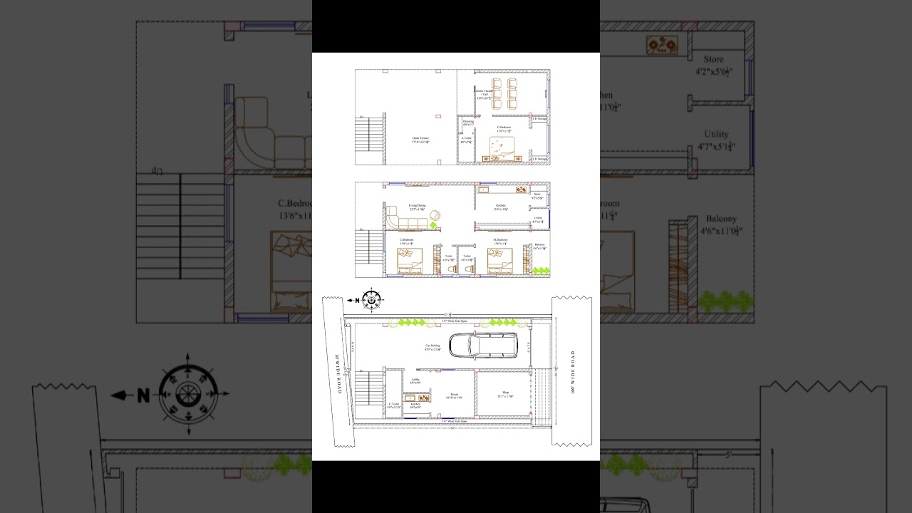 26x50 House Plan |1300 Sq.Fts|144 Sq.Yds| #shorts #short #architecture #house #modernhouse