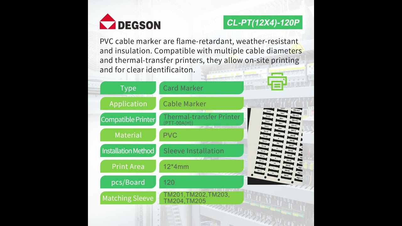 📣 Marking System CL-PT Sleeve-Type Cable Marker #degson #PVCcablemarker #CablelD #FlameRetardant