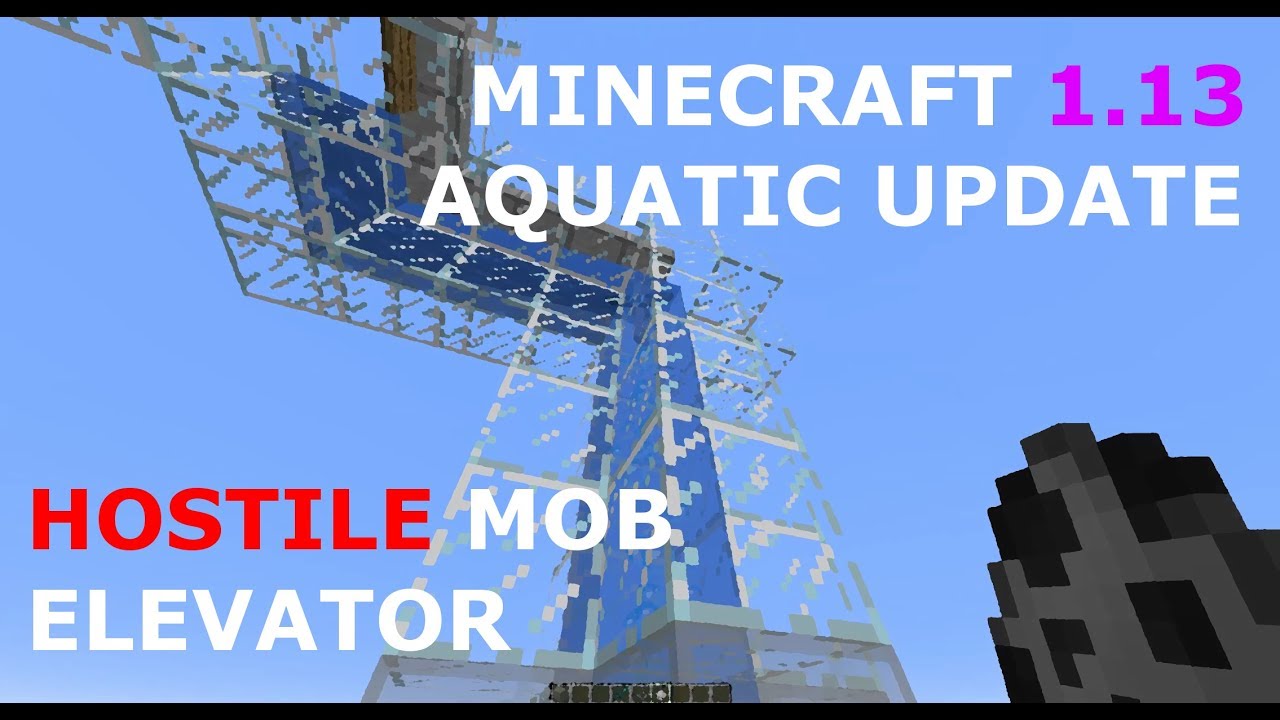 Minecraft 1.13/1.14+ WORKING Hostile Mob Bubble Elevator (No Redstone)