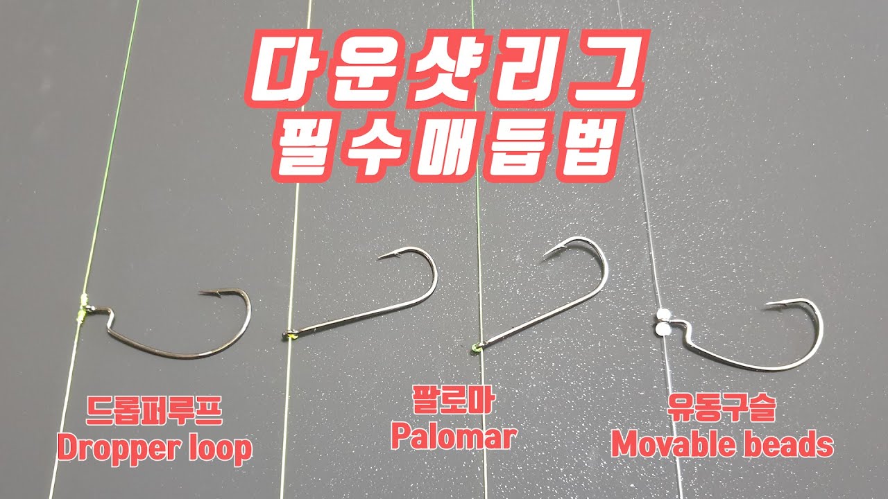 다운샷매듭의 모든 것! 이것만 알면 끝!!  how to tie 3types of drop shot rig