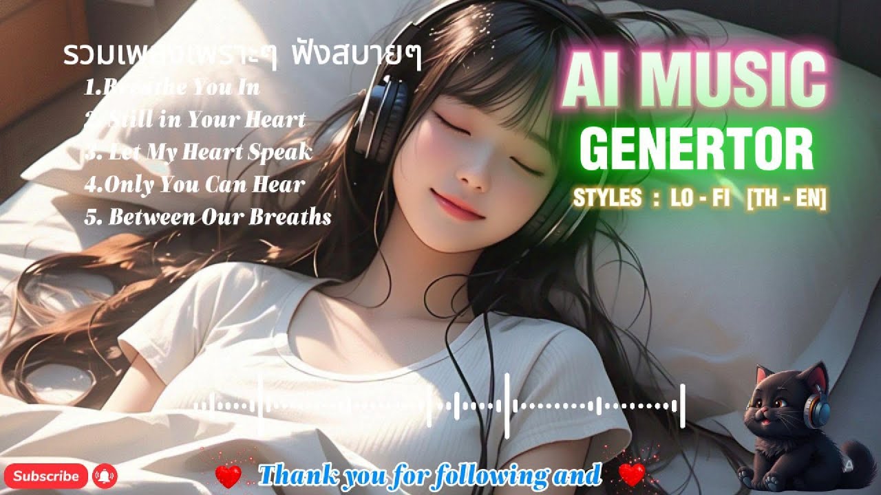 รวมเพลง ai เพราะๆ ฟังสบายๆ เปิดฟังตอนทำงาน  เวลาพักผ่อน อ่านหนังสือ ทำงาน ขับรถชิลๆ หรือ ก่อนนอน