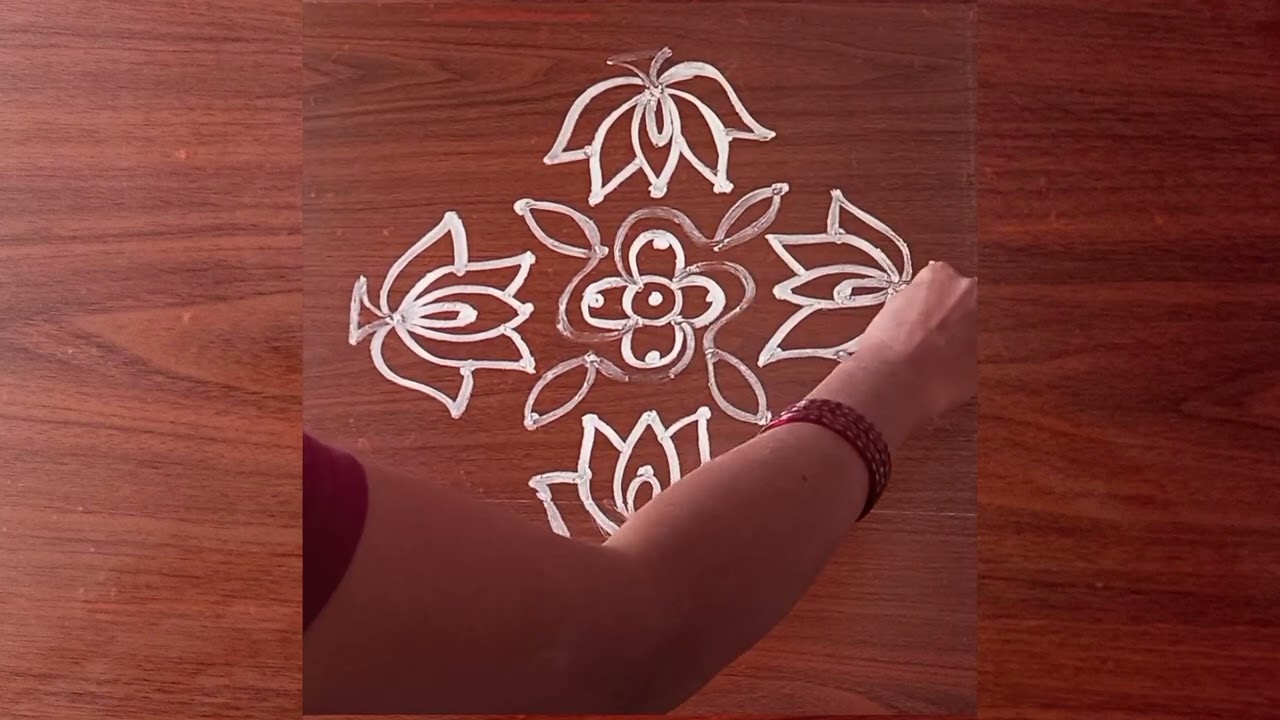 Simple and easy rangoli#muggulu #indianart #dialyrangoli 
