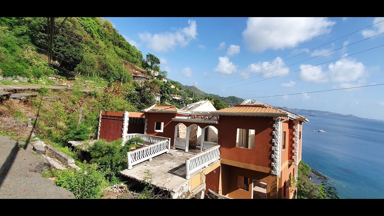 Effects of land slippage in Molinare St George Grenada