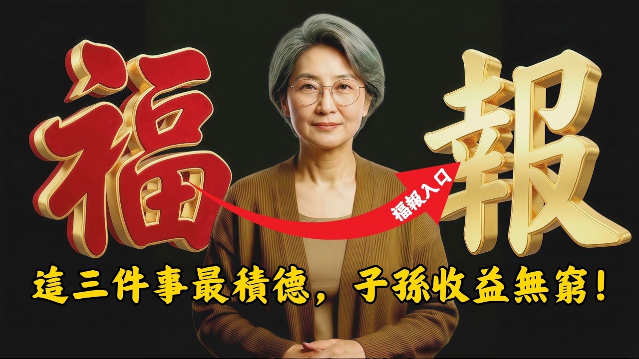 最積德的3件事，哪怕只做到一件，孩子將來都有大福報！