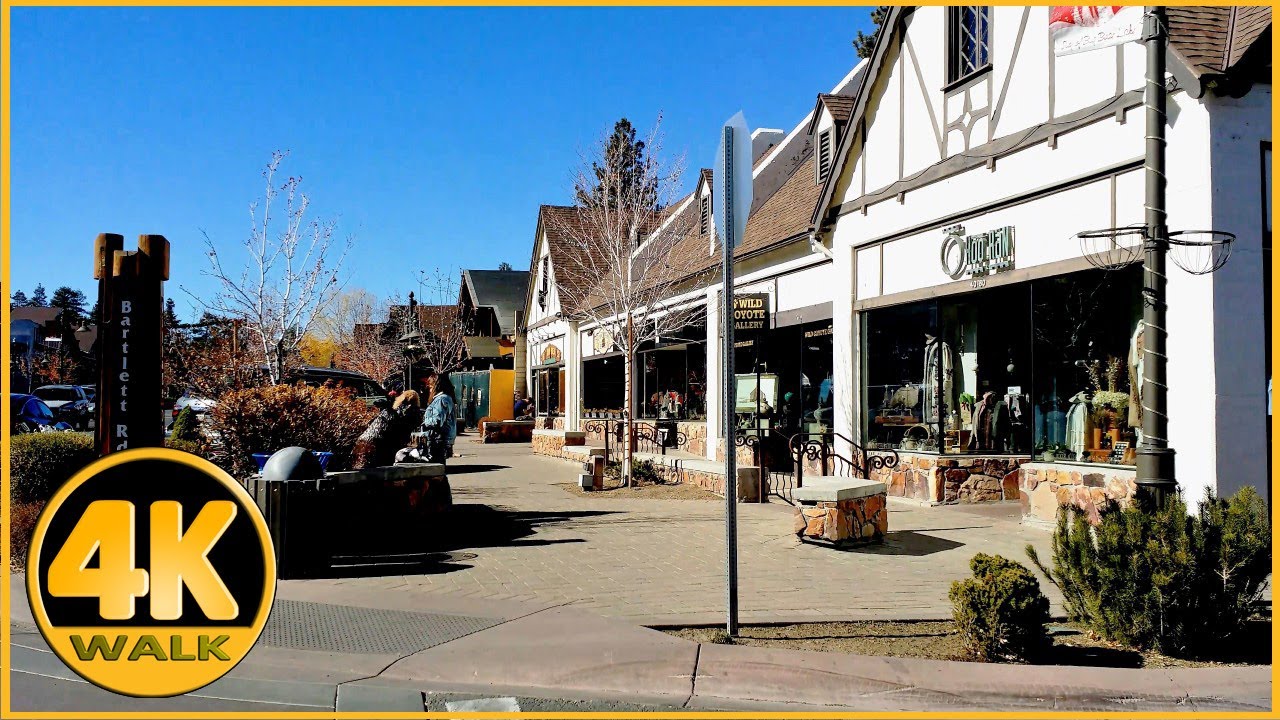 Walking Tour of Village Dr & Pine Knot Ave, Big Bear Lake [4K]
