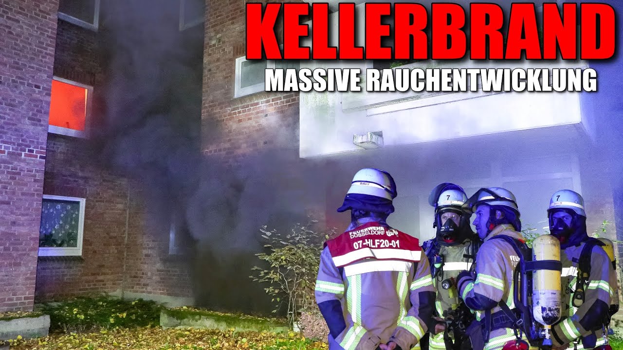 [KELLERBRAND MIT MASSIVER RAUCHENTWICKLUNG!] - Bewohner im GKTW betreut ~ Feuerwehr D&uuml;sseldorf -