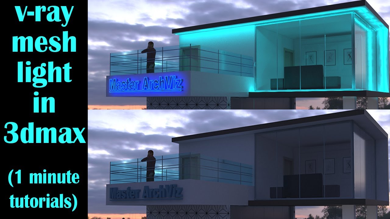 V-ray Light в 3ds Max за 1 минуту | Как использовать V-ray 5 Mesh Light разными способами