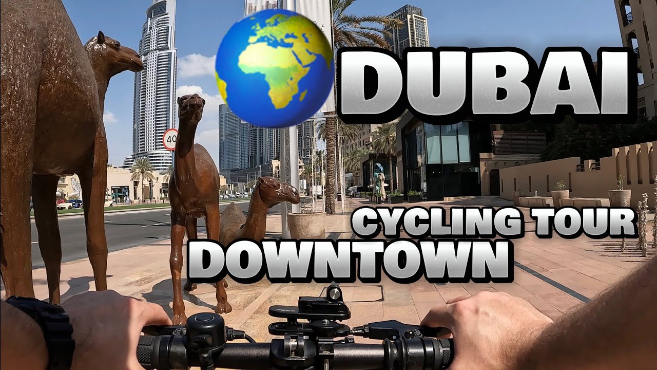 [4k] Gopro hero black 10 Bicycle ride in Downtown Dubai,Amazing view of city, Marble street