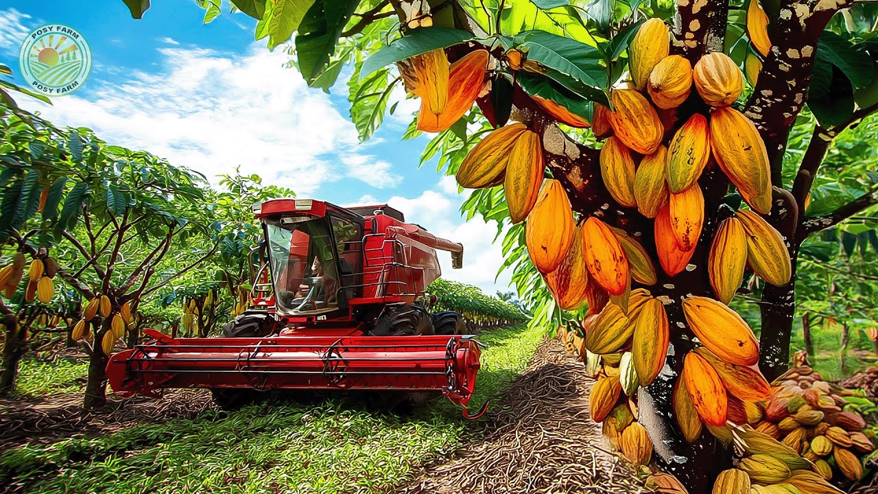 How Farmers Harvest Millions of Cocoa Pods for Chocolate Production | Amazing Cocoa Fruit Harvesting