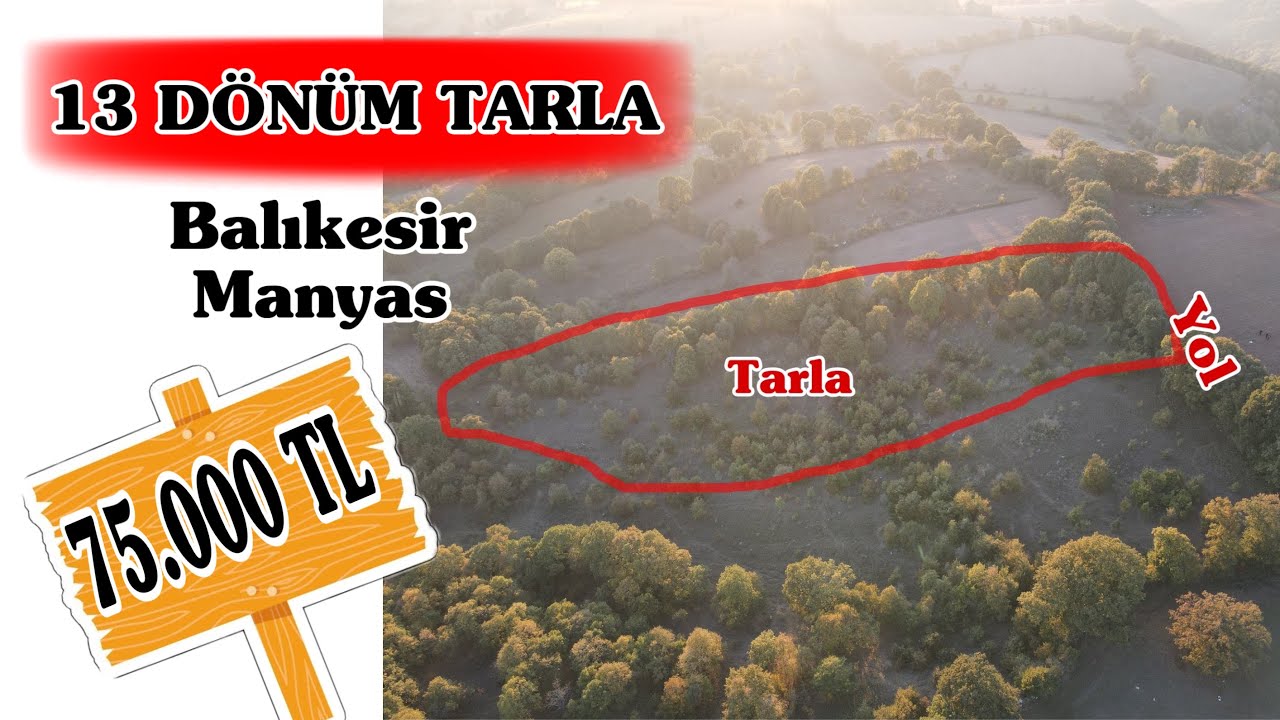 SATILDI Balıkesir Manyasta Satılık Tarla 13 Dönüm Resmî Yola Cephe 75.000 TL