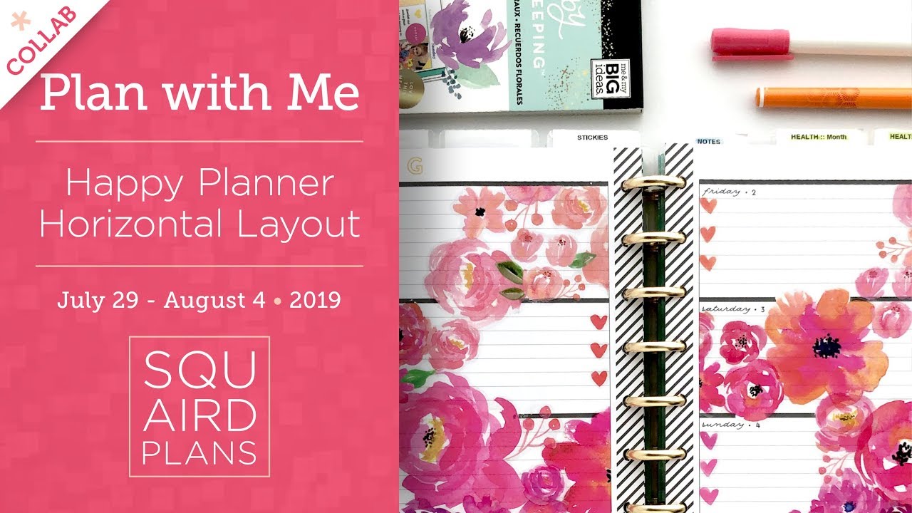 *COLLAB* Floral Explosion Spread :: Plan with Me :: Happy Planner Horizontal Layout (#10 Simplified)