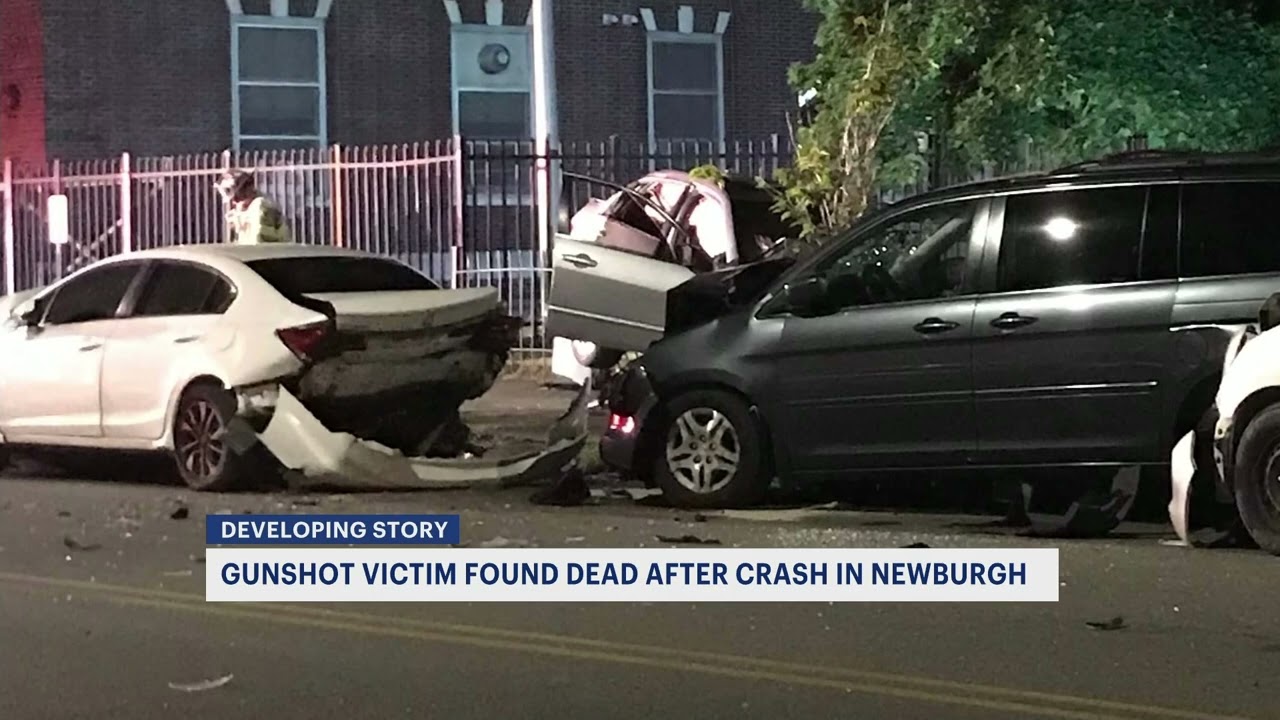 Gunshot victim found dead after car crash in Newburgh