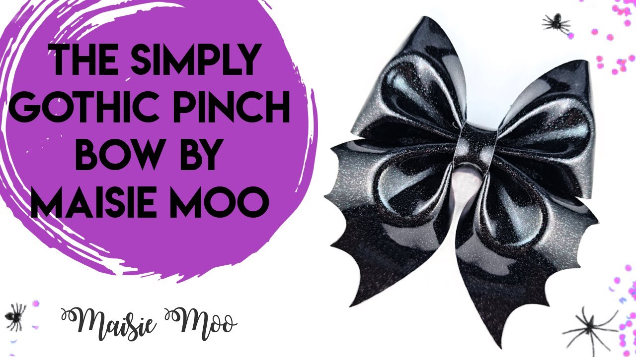 Create this Halloween Gothic Pinch Bow in Faux Leather on your Cricut by Maisie Moo Design