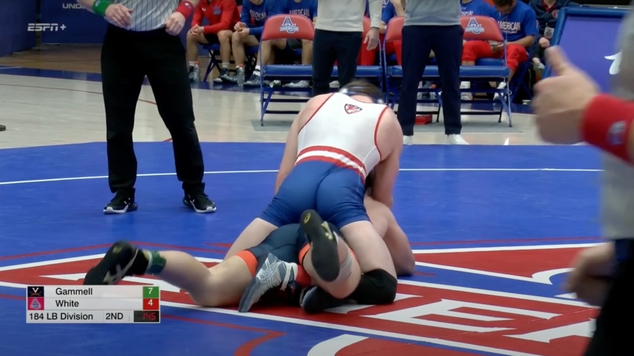 184lbs Lucas White (American) vs Griffin Gammell (Virginia)