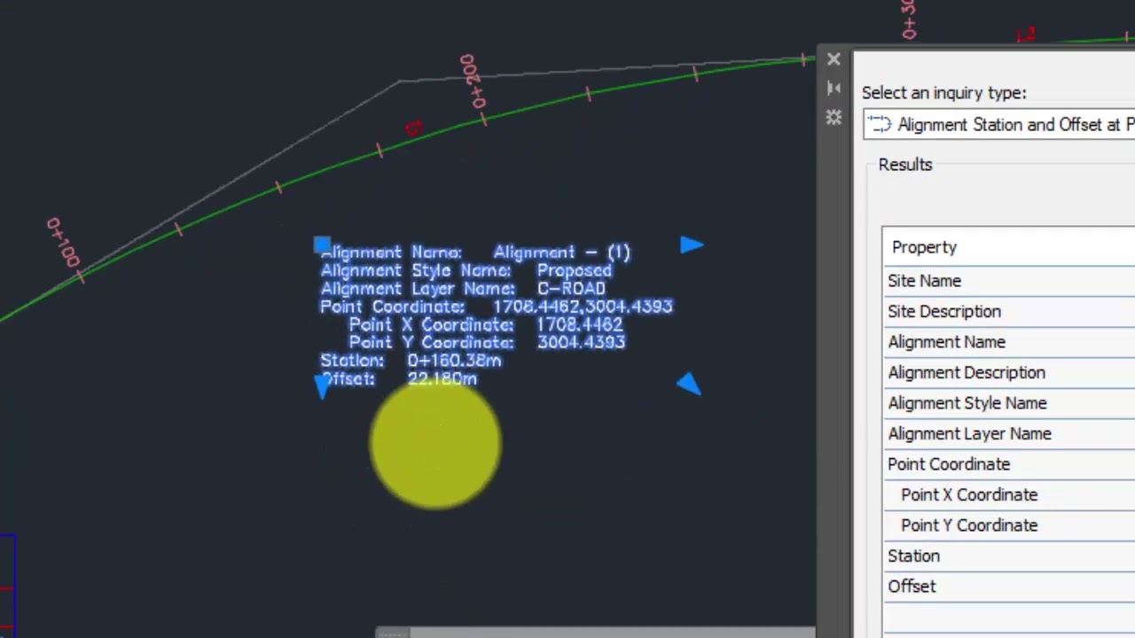 alignment property detail in c3d