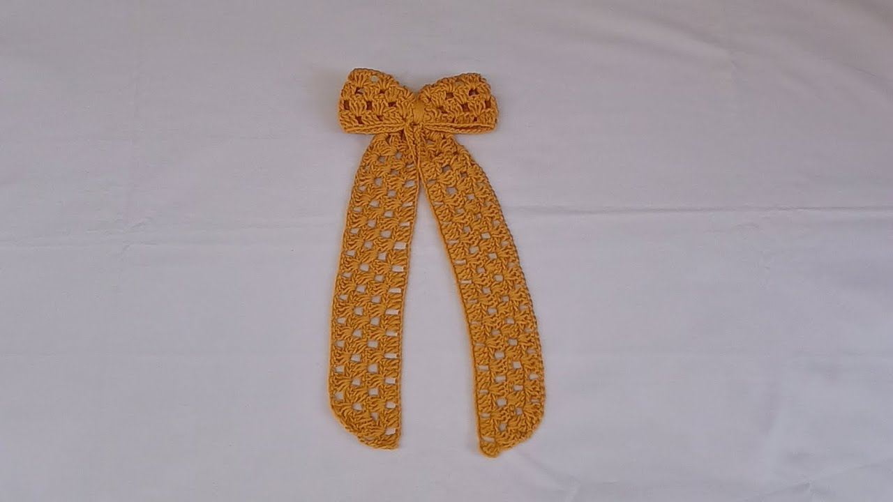Beautiful long tail crochet bow 🎀
