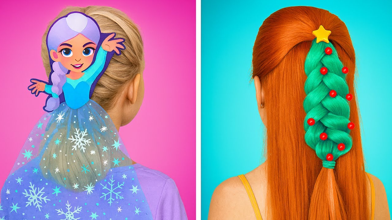 Супер милейшие и простые рождественские причёски на праздник 🎄✨💇‍♀️