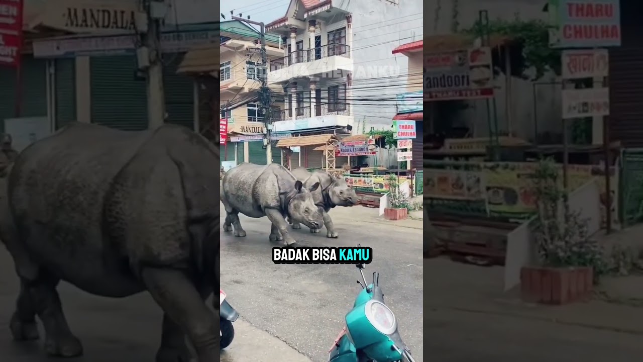 Rhino attack #duniahewan #badak #rhino