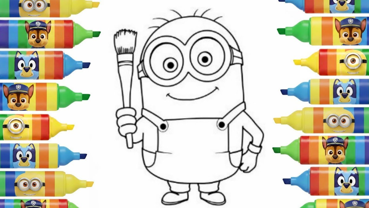 Minions Drawing and Coloring for Kids | Drawing Skills