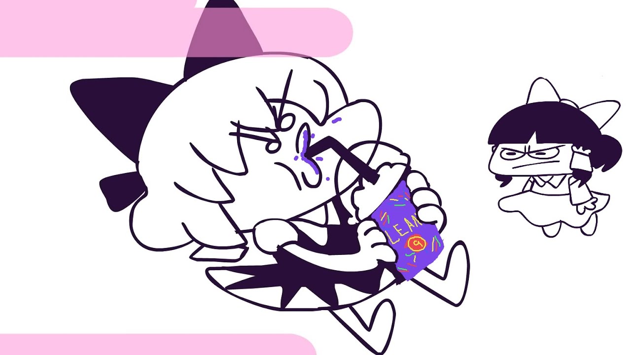 Cirno drinks the grimace shake