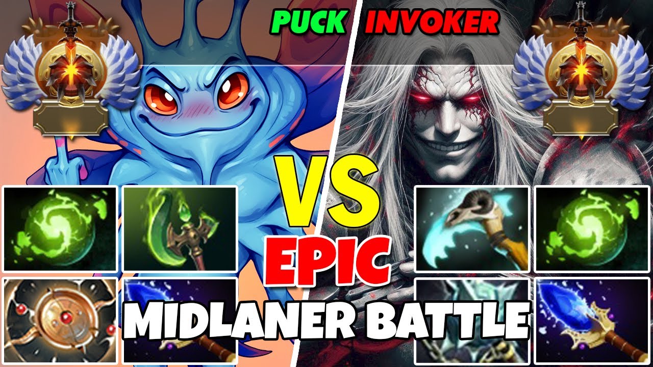 PUCK (Mid) vs INVOKER (Mid) - Epic Battle Of Immortal Rank Dota 2 Players - Z Dota 2