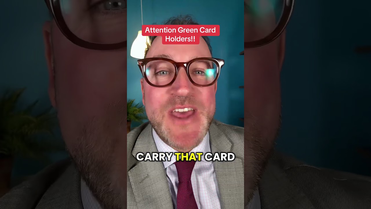 Green card holders are required to carry their cards with them wherever they go.