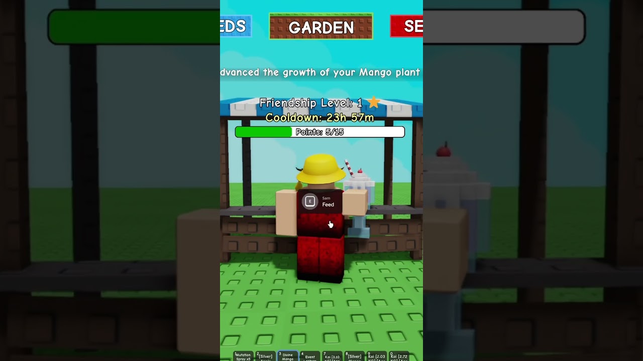 Как кормить NPC в магазине семян. #growagardenupdate #growagardenleaks #growagardenroblox #growag...
